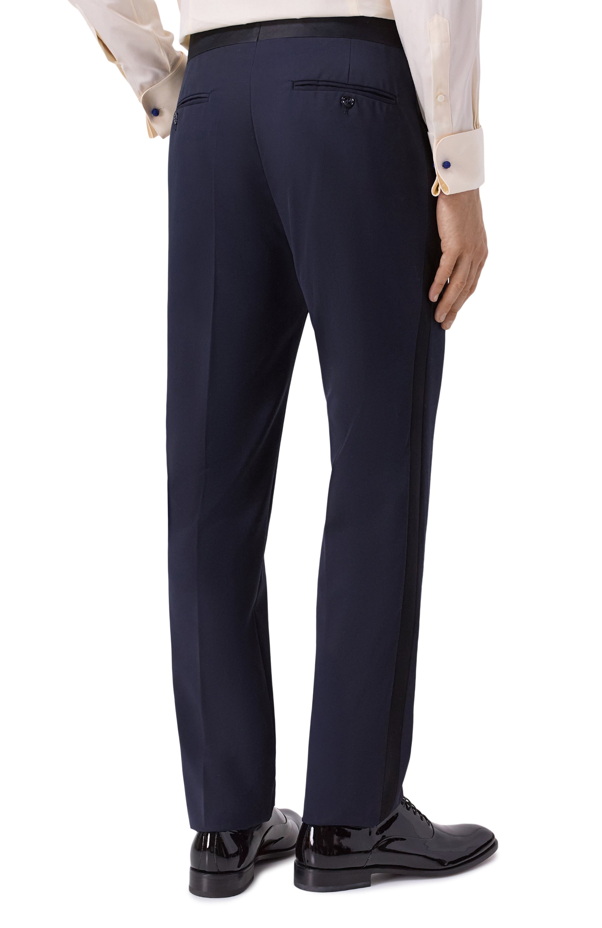 Шерстяной смокинг GIORGIO ARMANI темно-синего цвета по цене 310500 руб., арт. 8WGAS001/T0075/UBUV, фото 5 Шерстяной смокинг GIORGIO ARMANI, арт. 8WGAS001/T0075/UBUV, фото 5