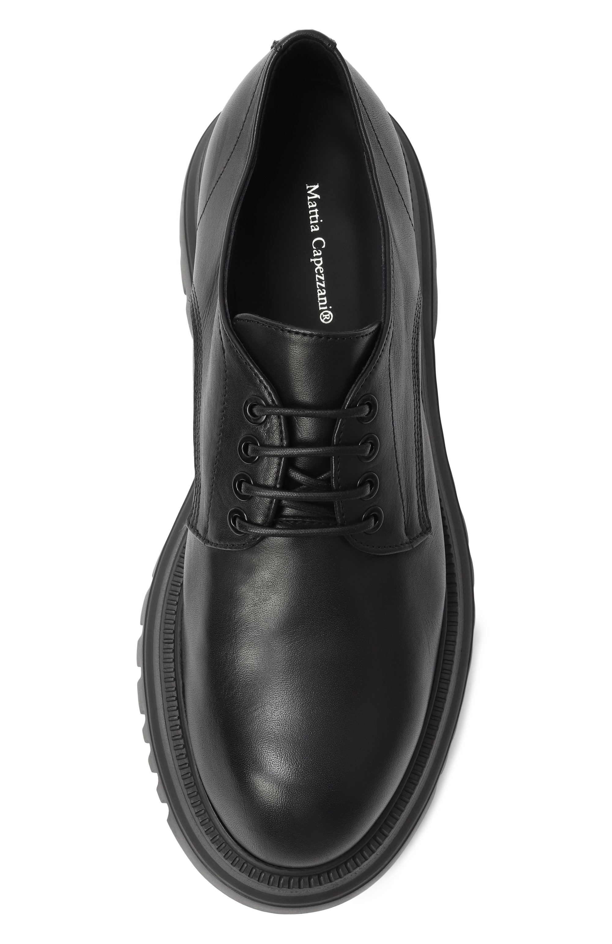 Кожаные дерби MATTIA CAPEZZANI черного цвета по цене 53550 руб., арт. W311/VITELL0, фото 6 Кожаные дерби MATTIA CAPEZZANI, арт. W311/VITELL0, фото 6