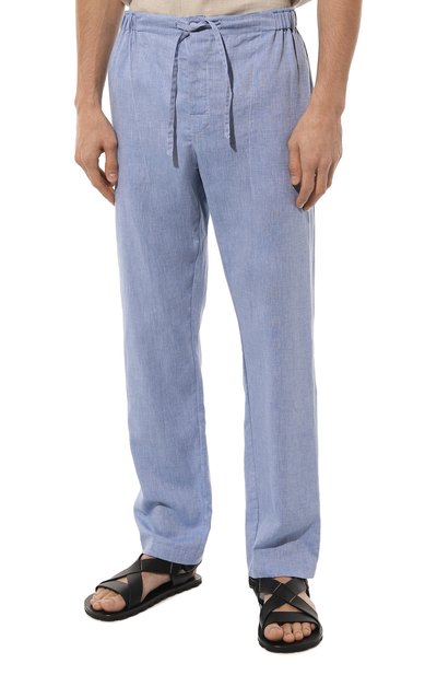 Хлопковые домашние брюки ROBERTO RICETTI голубого цвета по цене 17350 руб., арт. PATASCA/C3208, фото 3 Хлопковые домашние брюки ROBERTO RICETTI, арт. PATASCA/C3208, фото 3