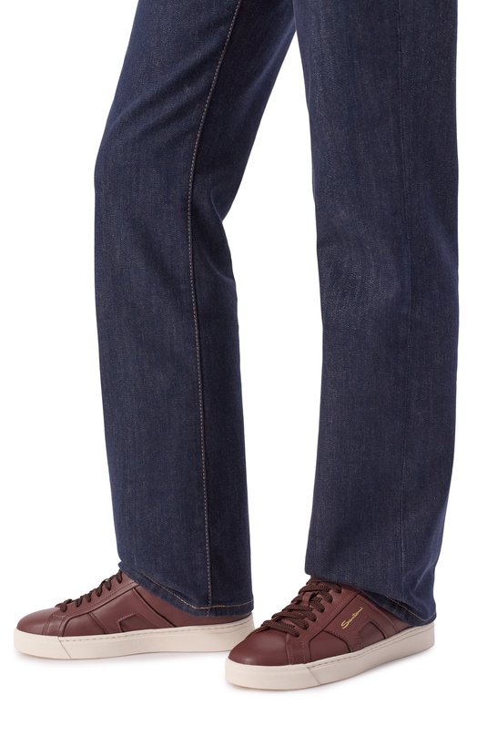 Кожаные кеды Santoni WBGG61419PNNPXWL Коричневый  WBGG61419PNNPXWL Фото 2
