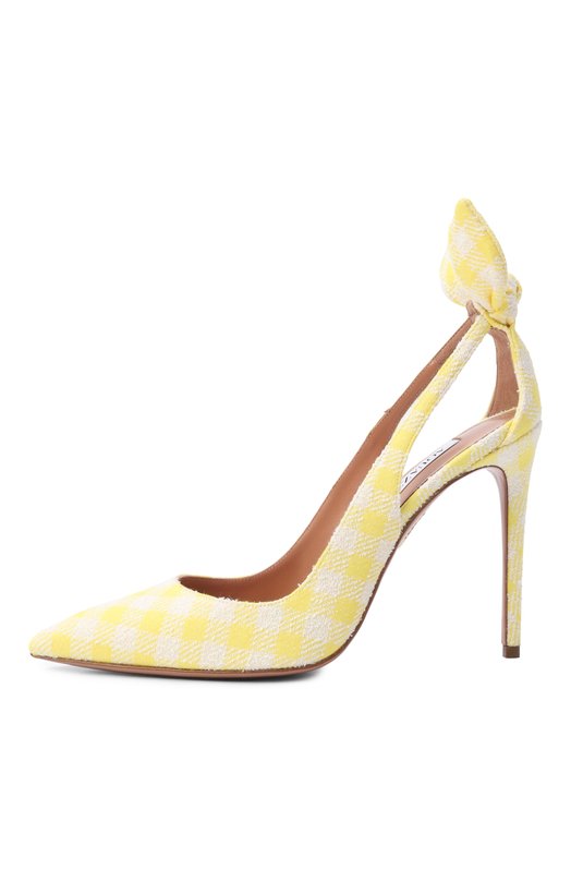 Текстильные туфли Bow Tie 105 Aquazzura DENHIGP0-PJQ-DIS Жёлтый  DENHIGP0-PJQ-DIS Фото 4