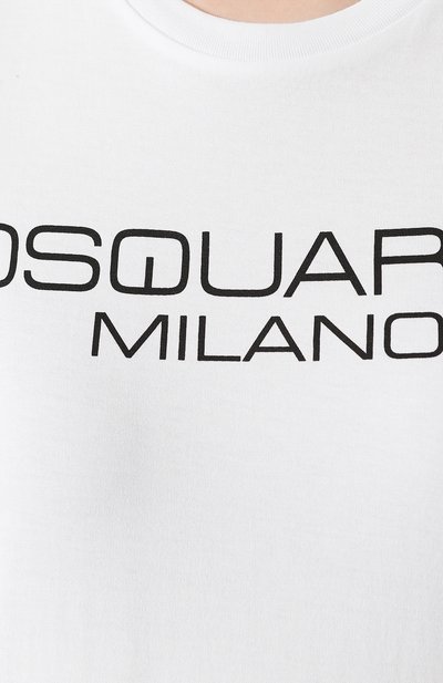 Хлопковая футболка DSQUARED2 белого цвета по цене 19800 руб., арт. S75GD0082/S22844, фото 5 Хлопковая футболка DSQUARED2, арт. S75GD0082/S22844, фото 5