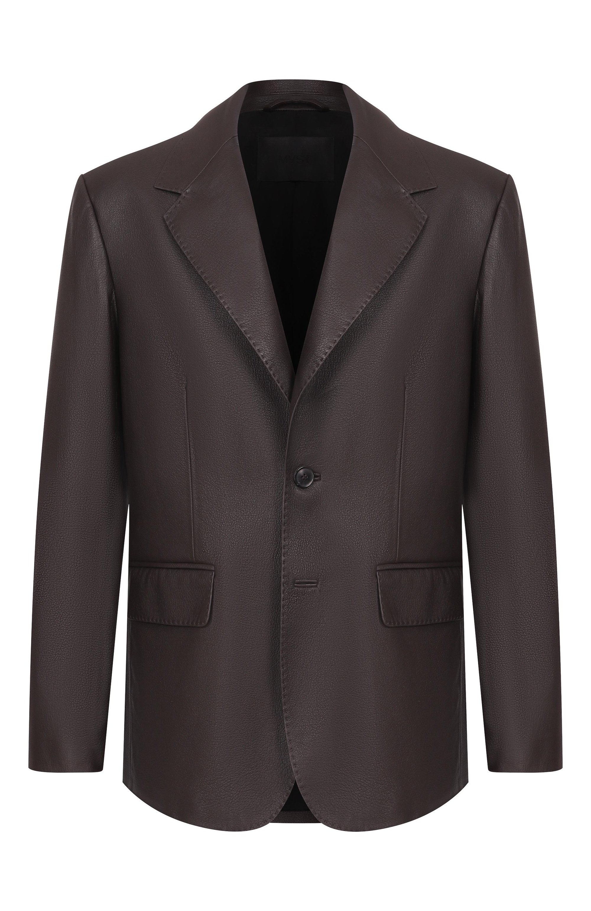 Кожаный пиджак MVST темно-коричневого цвета по цене 489500 руб., арт. M25.1PM.J004/BIG SIZE/CERV0 SILKY, фото 1 Кожаный пиджак MVST, арт. M25.1PM.J004/BIG SIZE/CERV0 SILKY, фото 1