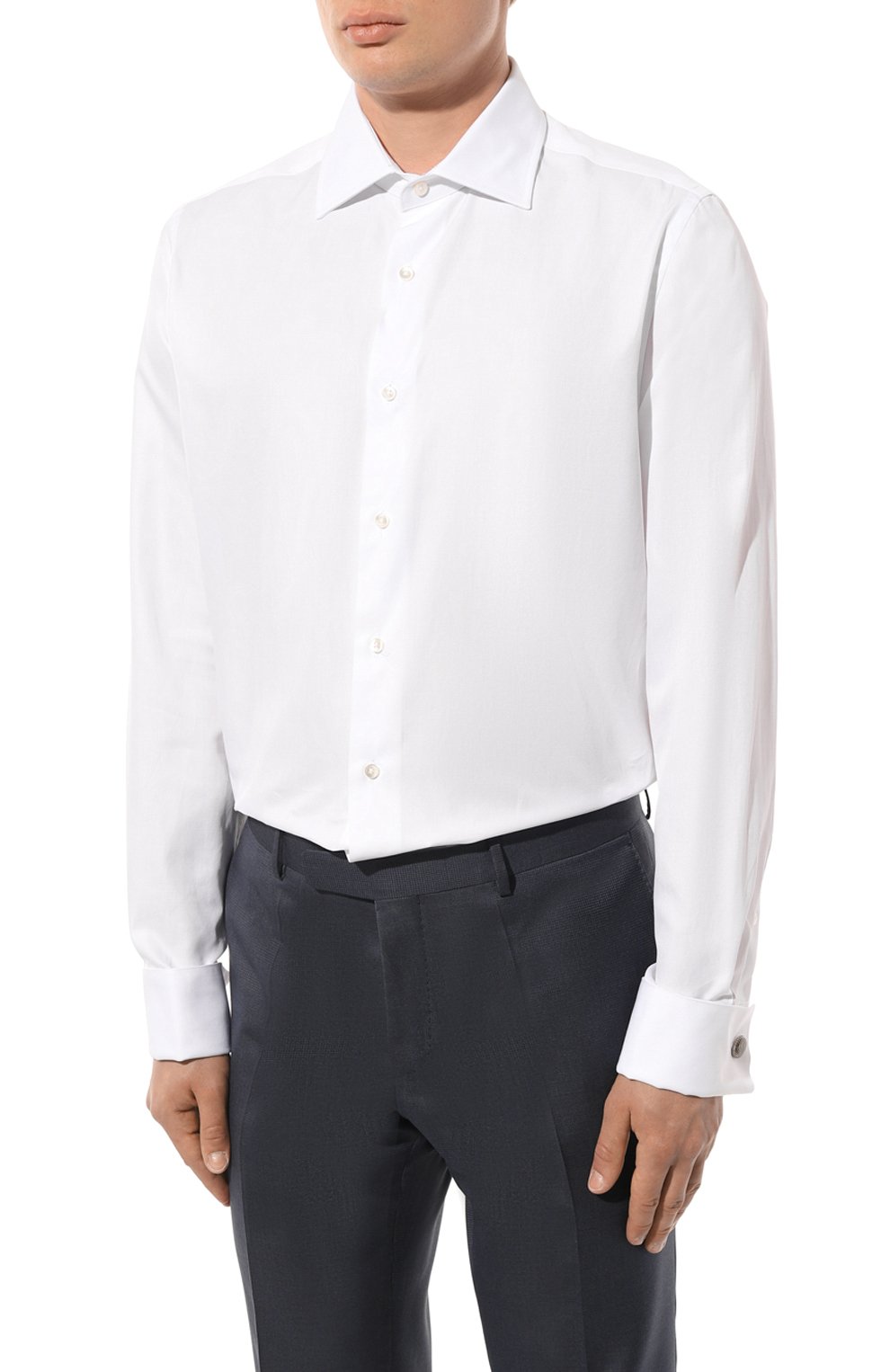 Хлопковая сорочка CANALI белого цвета по цене 24850 руб., арт. 718/GA60130, фото 4 Хлопковая сорочка CANALI, арт. 718/GA60130, фото 4