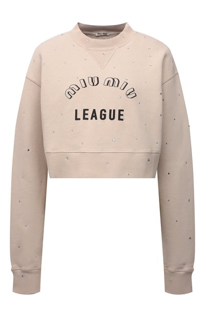 Хлопковый свитшот MIU MIU, арт. MJL802-1ZFR-F0036, фото 1