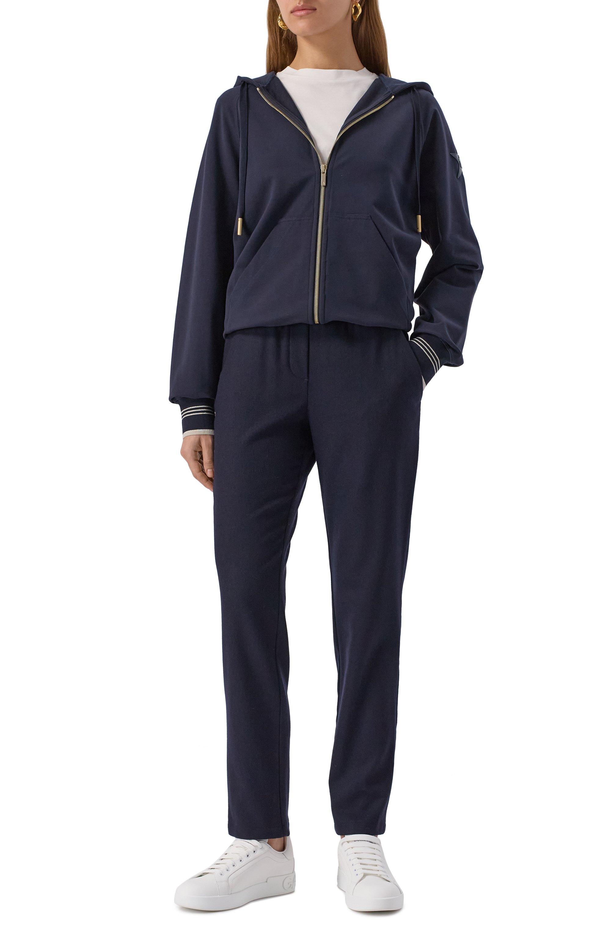 Шерстяные брюки LORENA ANTONIAZZI синего цвета по цене 76450 руб., арт. PA80Q/4010, фото 2 Шерстяные брюки LORENA ANTONIAZZI, арт. PA80Q/4010, фото 2