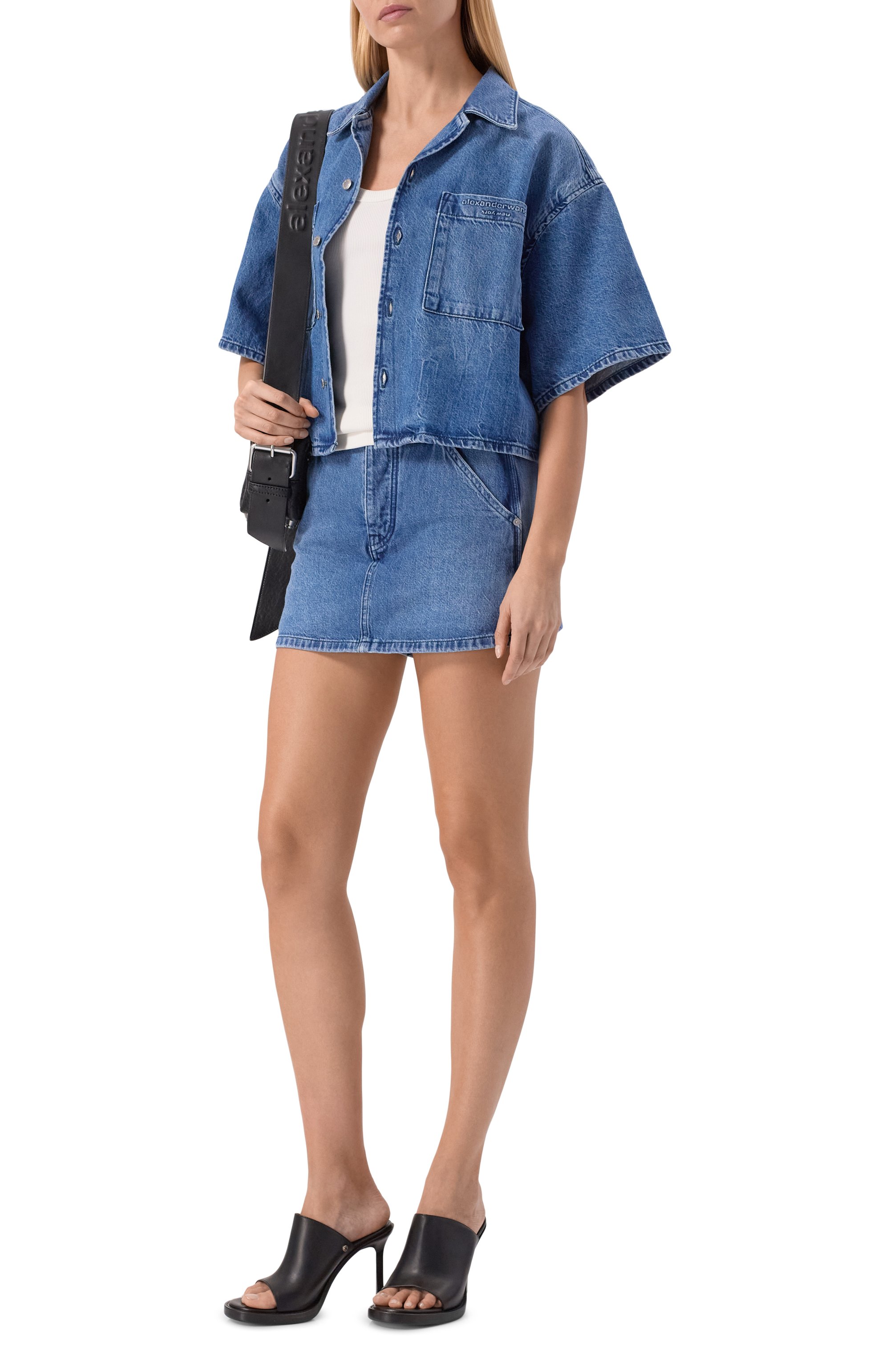 Джинсовые шорты-юбка ALEXANDER WANG, арт. 4DC1265107, фото 2