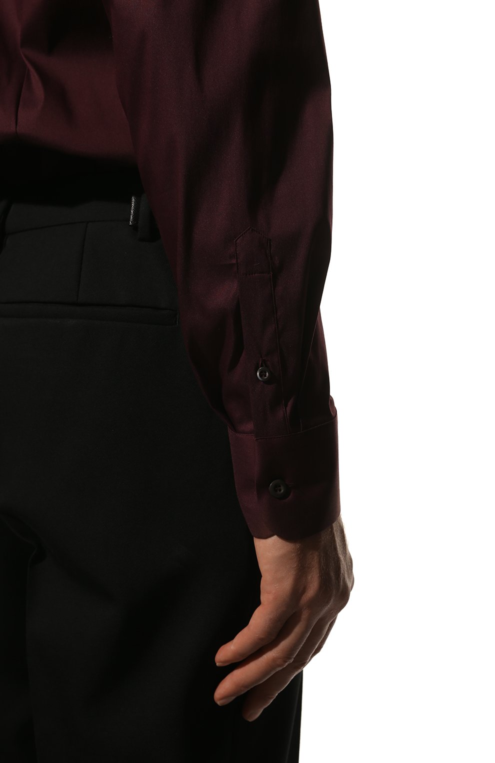 Хлопковая рубашка PRADA бордового цвета по цене 65000 руб., арт. UCM608-F62-F0007, фото 6 Хлопковая рубашка PRADA, арт. UCM608-F62-F0007, фото 6