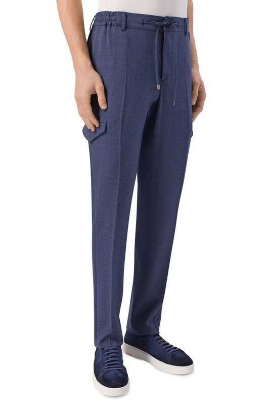 Брюки-карго из шерсти и вискозы Berwich SUB25/ZG1350 Синий  SUB25/ZG1350 Фото 3