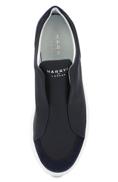 Мужские кожаные кеды HARRYS OF LONDON темно-синего цвета, арт. JAUNTY TECH LEATHER/SUEDE | Фото 5 (Материал внутренний: Натуральная кожа; Подошва: Плоская; Статус проверки: Проверена категория; Материал утеплителя: Без утеплителя; Стили: Классический; Драгоценные камни: Проставлено; Материал сплава: Проставлено; Материал внешний: Натуральная кожа; Кросс-КТ: Низкие)
