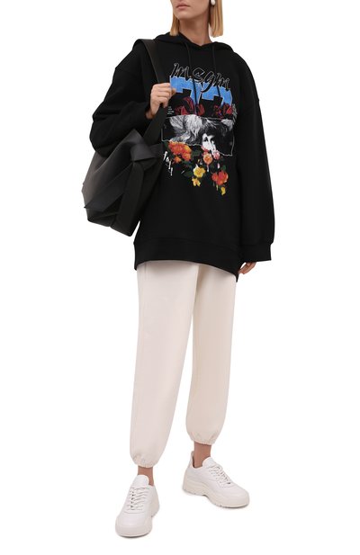 Хлопковые джоггеры MSGM кремового цвета по цене 33950 руб., арт. 3141MDP191 217789, фото 2 Хлопковые джоггеры MSGM, арт. 3141MDP191 217789, фото 2