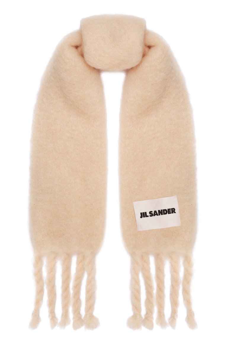 Женский шерстяной шарф JIL SANDER светло-розового цвета, арт. J52TE0014/J40041 | Фото 1 (Материал: Шерсть, Текстиль; Нос: Не проставлено; Материал сплава: Проставлено)