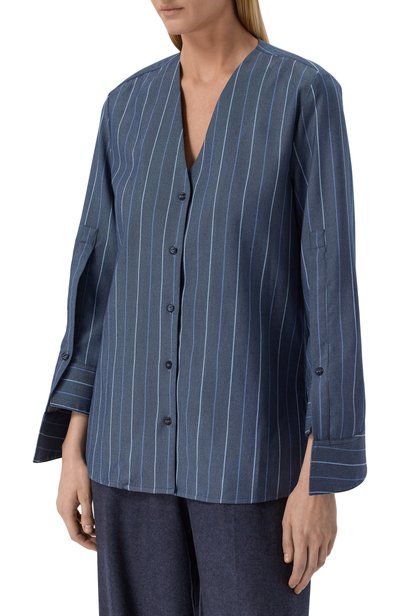 Рубашка EMPORIO ARMANI синего цвета по цене 49600 руб., арт. EW005250/AF28340, фото 3 Рубашка EMPORIO ARMANI, арт. EW005250/AF28340, фото 3