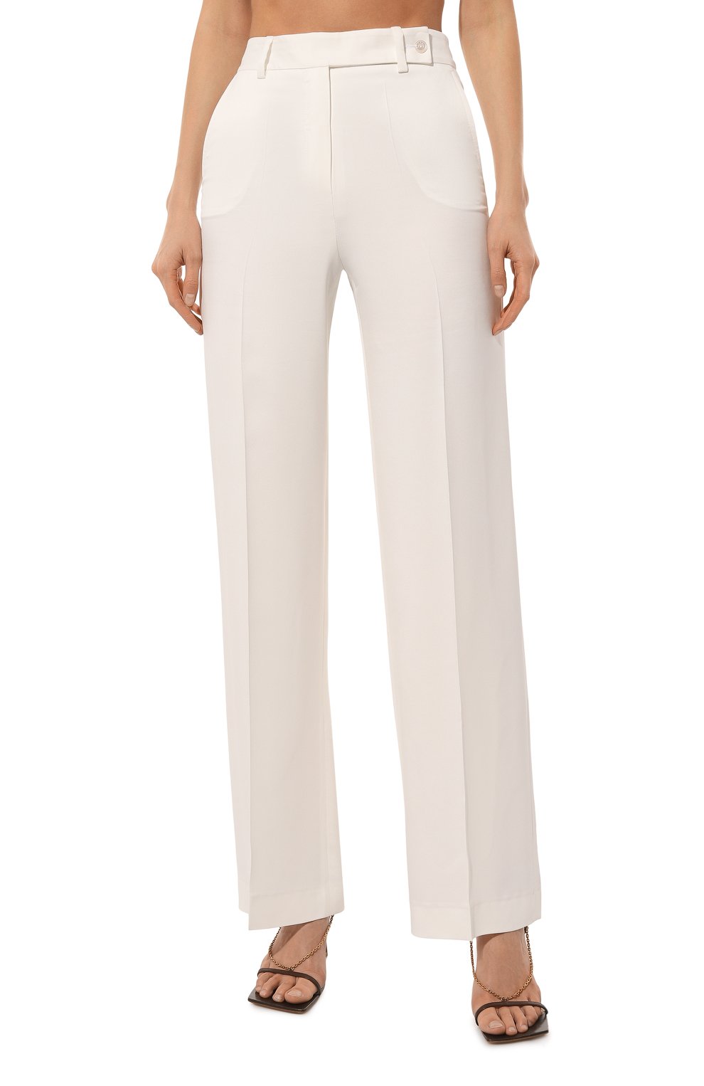 Брюки из вискозы KITON белого цвета по цене 111000 руб., арт. D48109K0962B, фото 3 Брюки из вискозы KITON, арт. D48109K0962B, фото 3