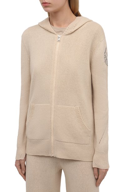 Кардиган из шерсти и кашемира ERMANNO SCERVINO светло-бежевого цвета по цене 51500 руб., арт. D394M503CTKIR, фото 3 Кардиган из шерсти и кашемира ERMANNO SCERVINO, арт. D394M503CTKIR, фото 3