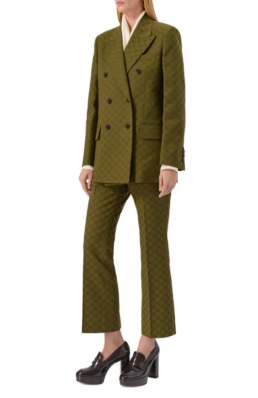 Хлопковый жакет Gucci 831993/Z7AH8 Зелёный  831993/Z7AH8 Фото 2