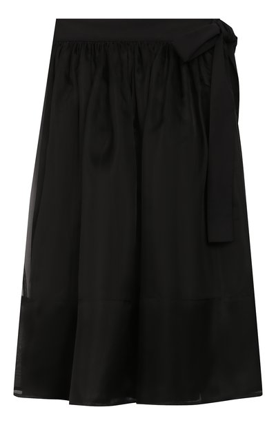 Шелковая юбка UNLABEL черного цвета по цене 25300 руб., арт. G0U-1/19-IL203/12A-16A, фото 1 Шелковая юбка UNLABEL, арт. G0U-1/19-IL203/12A-16A, фото 1