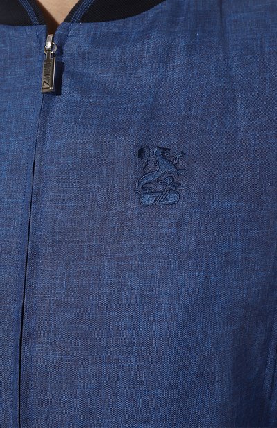 Льняной бомбер ZILLI синего цвета по цене 245000 руб., арт. MF0-84060-G13711/0001, фото 5 Льняной бомбер ZILLI, арт. MF0-84060-G13711/0001, фото 5