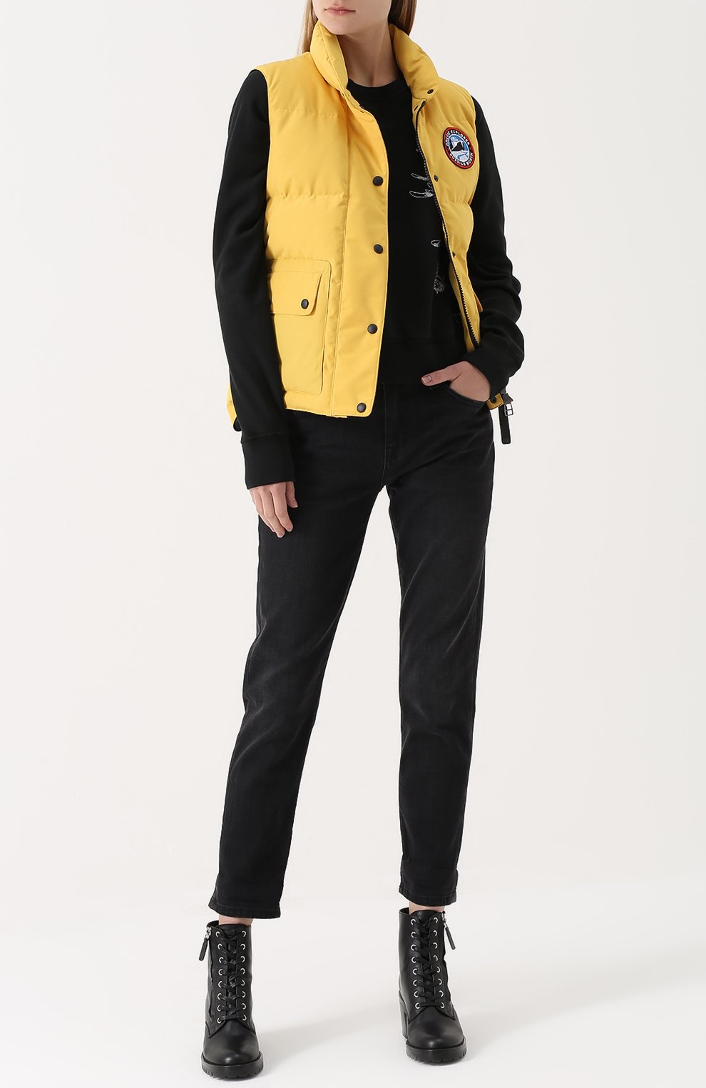 Пуховый стеганый жилет с логотипом бренда ARCTIC EXPLORER, арт. INDIG_YELLOW_W, фото 2