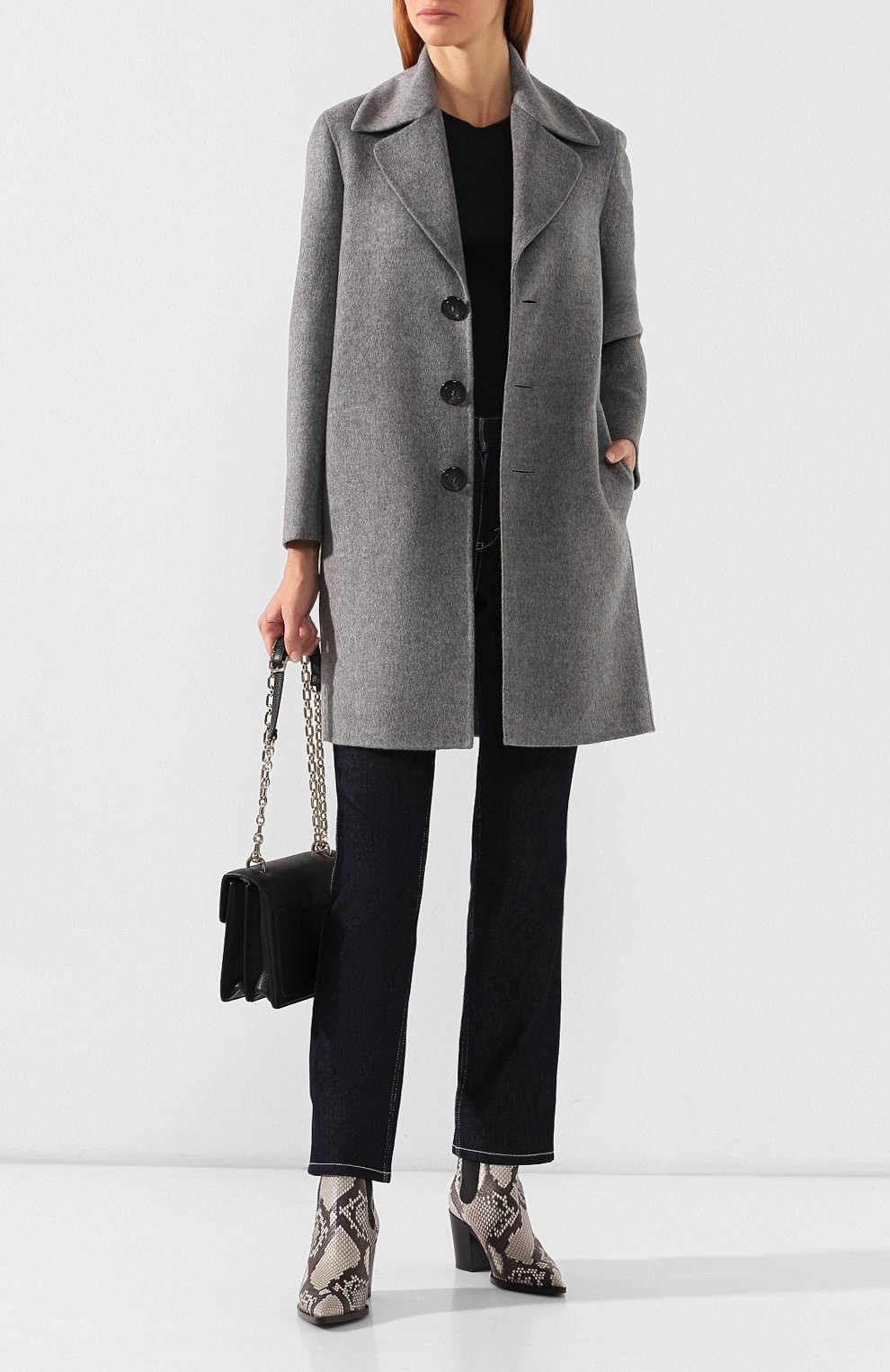 Шерстяное пальто DSQUARED2 серого цвета по цене 181500 руб., арт. S75AA0289/S52067, фото 2 Шерстяное пальто DSQUARED2, арт. S75AA0289/S52067, фото 2