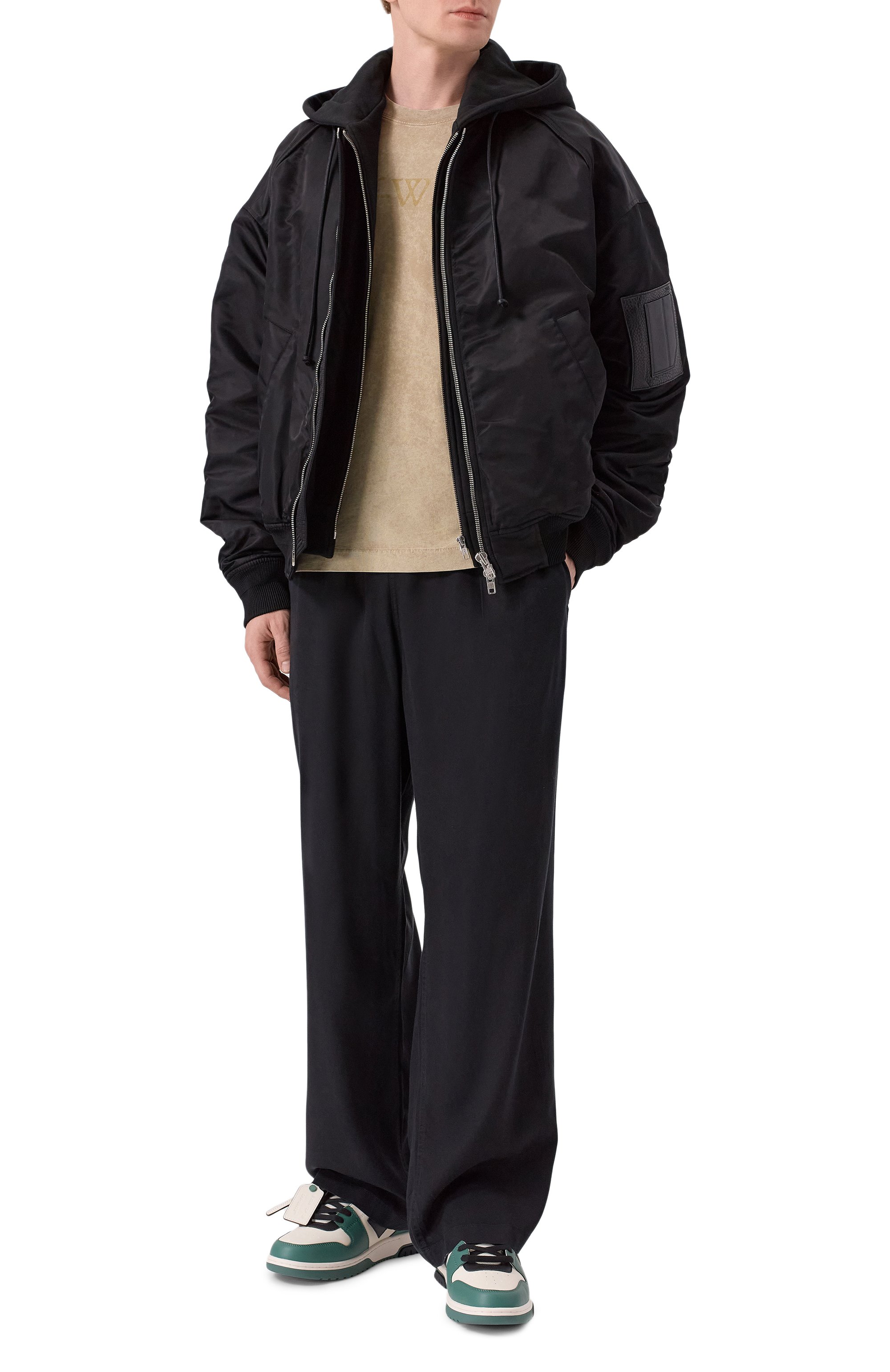 Кожаные кеды out of office OFF-WHITE, арт. 0MIA189F25LEA003, фото 2