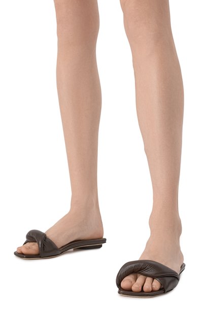 Кожаные шлепанцы LORENA ANTONIAZZI темно-коричневого цвета по цене 52400 руб., арт. R25251SC27A/9841, фото 3 Кожаные шлепанцы LORENA ANTONIAZZI, арт. R25251SC27A/9841, фото 3