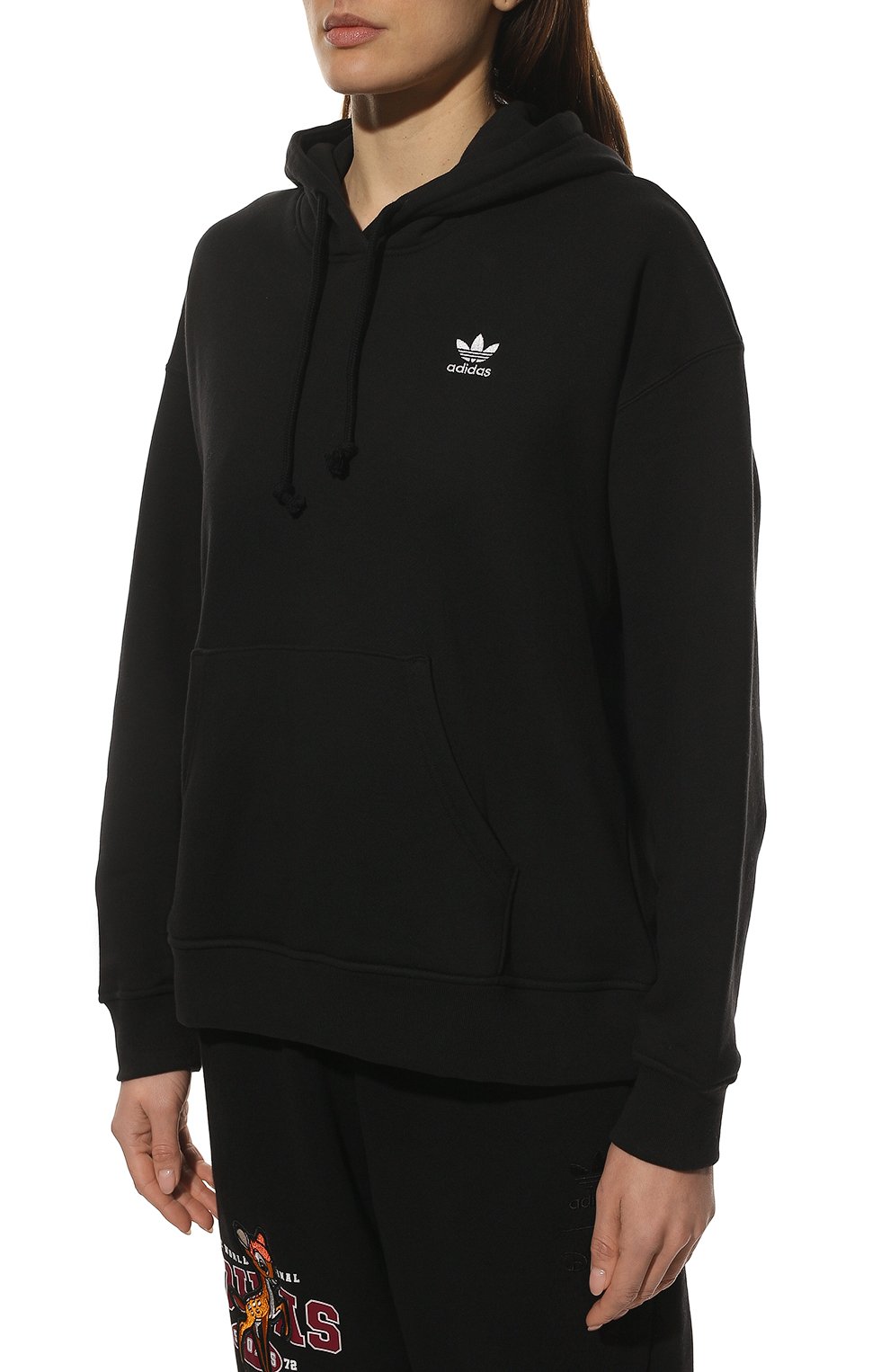 Хлопковое худи ADIDAS ORIGINALS черного цвета по цене 6590 руб., арт. HF2000, фото 3 Хлопковое худи ADIDAS ORIGINALS, арт. HF2000, фото 3