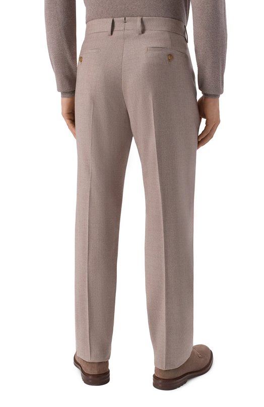 Брюки из шерсти и шелка Berwich VULCAN0 195/DR1483 Бежевый  VULCAN0 195/DR1483 Фото 4