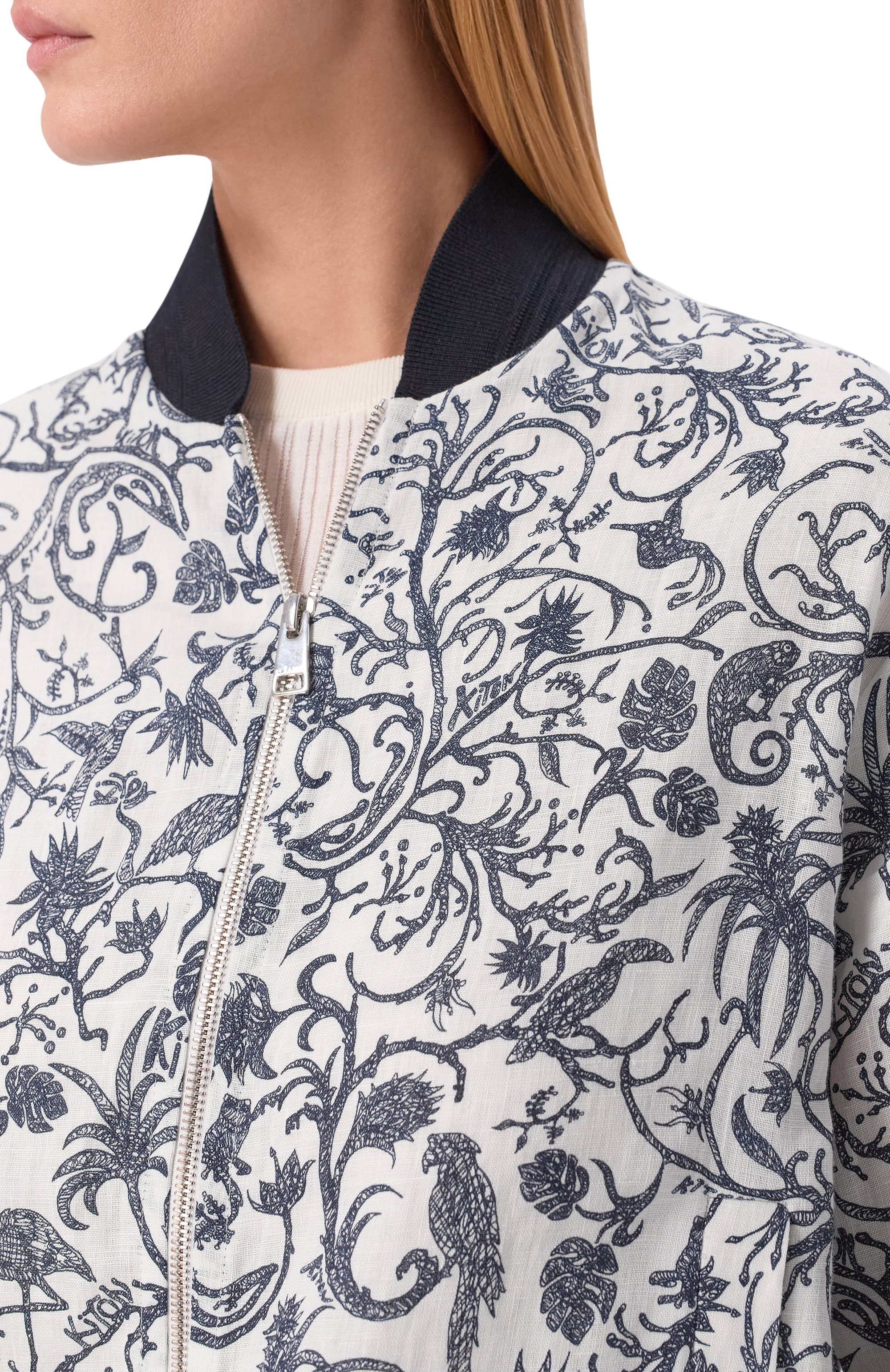 Льняной бомбер KITON, арт. D61463H08903, фото 5