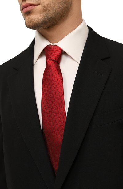 Шелковый галстук LANVIN красного цвета по цене 15400 руб., арт. 3103/TIE, фото 2 Шелковый галстук LANVIN, арт. 3103/TIE, фото 2