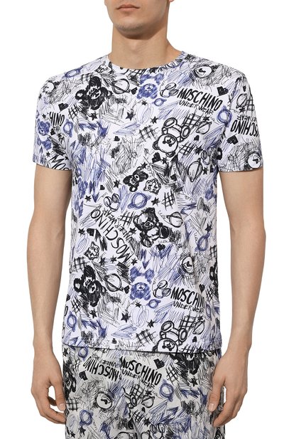 Хлопковая футболка MOSCHINO разноцветного цвета по цене 10550 руб., арт. A0708/4412, фото 3 Хлопковая футболка MOSCHINO, арт. A0708/4412, фото 3