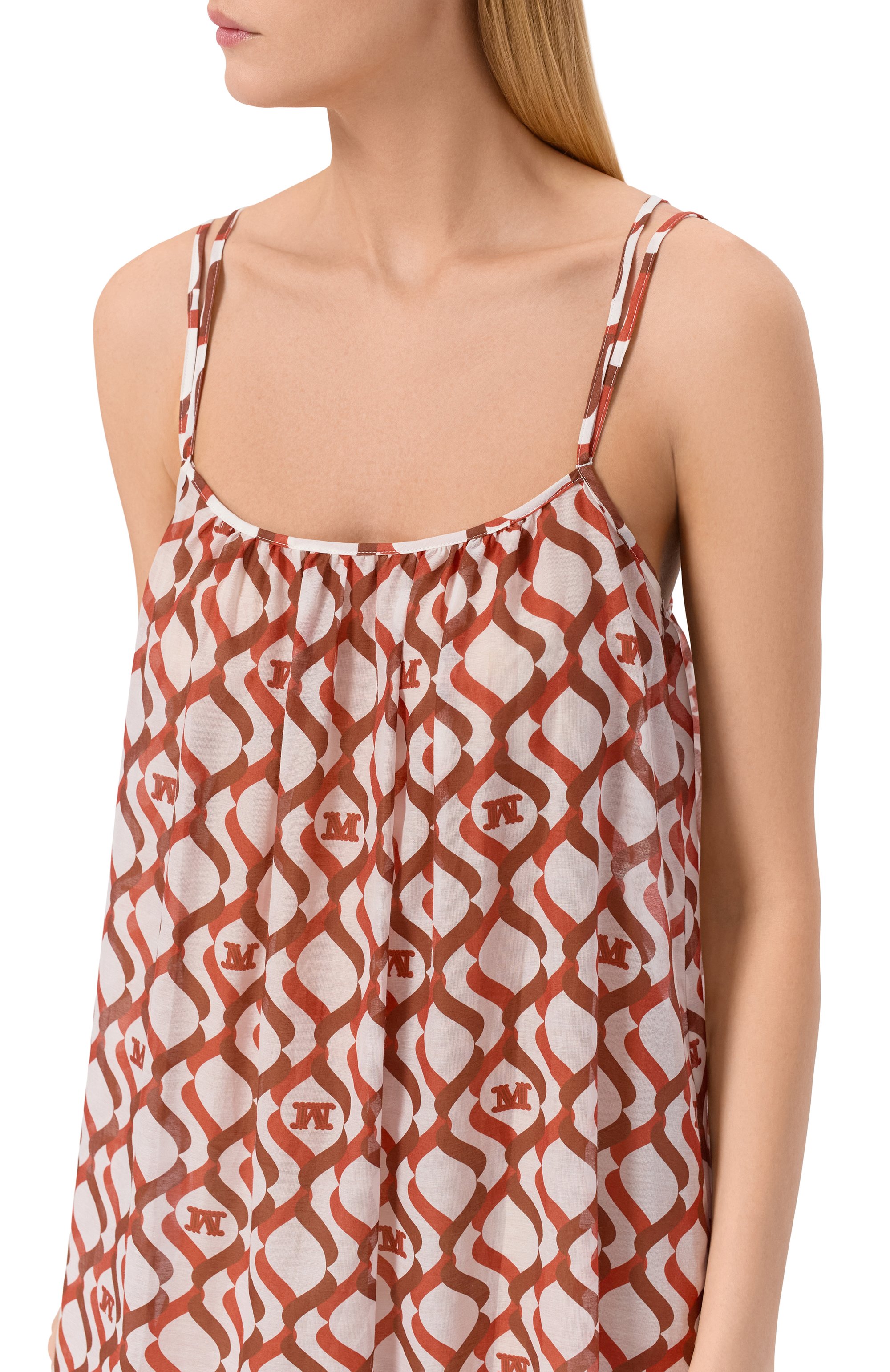 Платье из хлопка и шелка MAX MARA, арт. BCHALISSO 261622107, фото 4