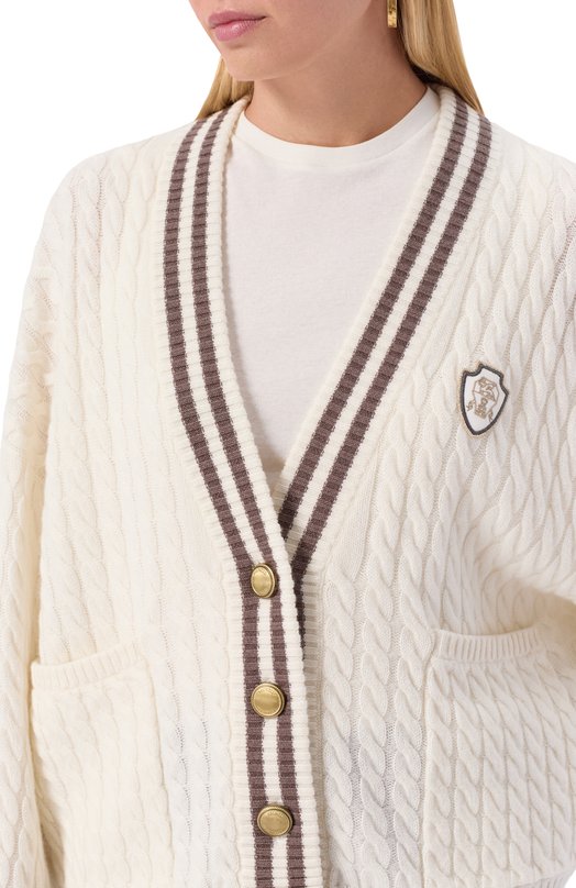 Кашемировый кардиган Brunello Cucinelli M12731516 Кремовый  M12731516 Фото 5