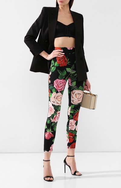 Шелковые брюки DOLCE & GABBANA разноцветного цвета по цене 109000 руб., арт. FTBFET/FSAX7, фото 2 Шелковые брюки DOLCE & GABBANA, арт. FTBFET/FSAX7, фото 2