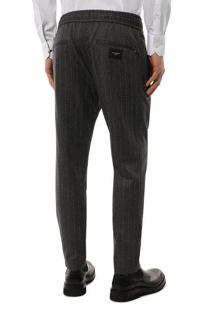 Шерстяные брюки DOLCE & GABBANA темно-серого цвета по цене 78750 руб., арт. GP0I1T/FR21H, фото 4 Шерстяные брюки DOLCE & GABBANA, арт. GP0I1T/FR21H, фото 4