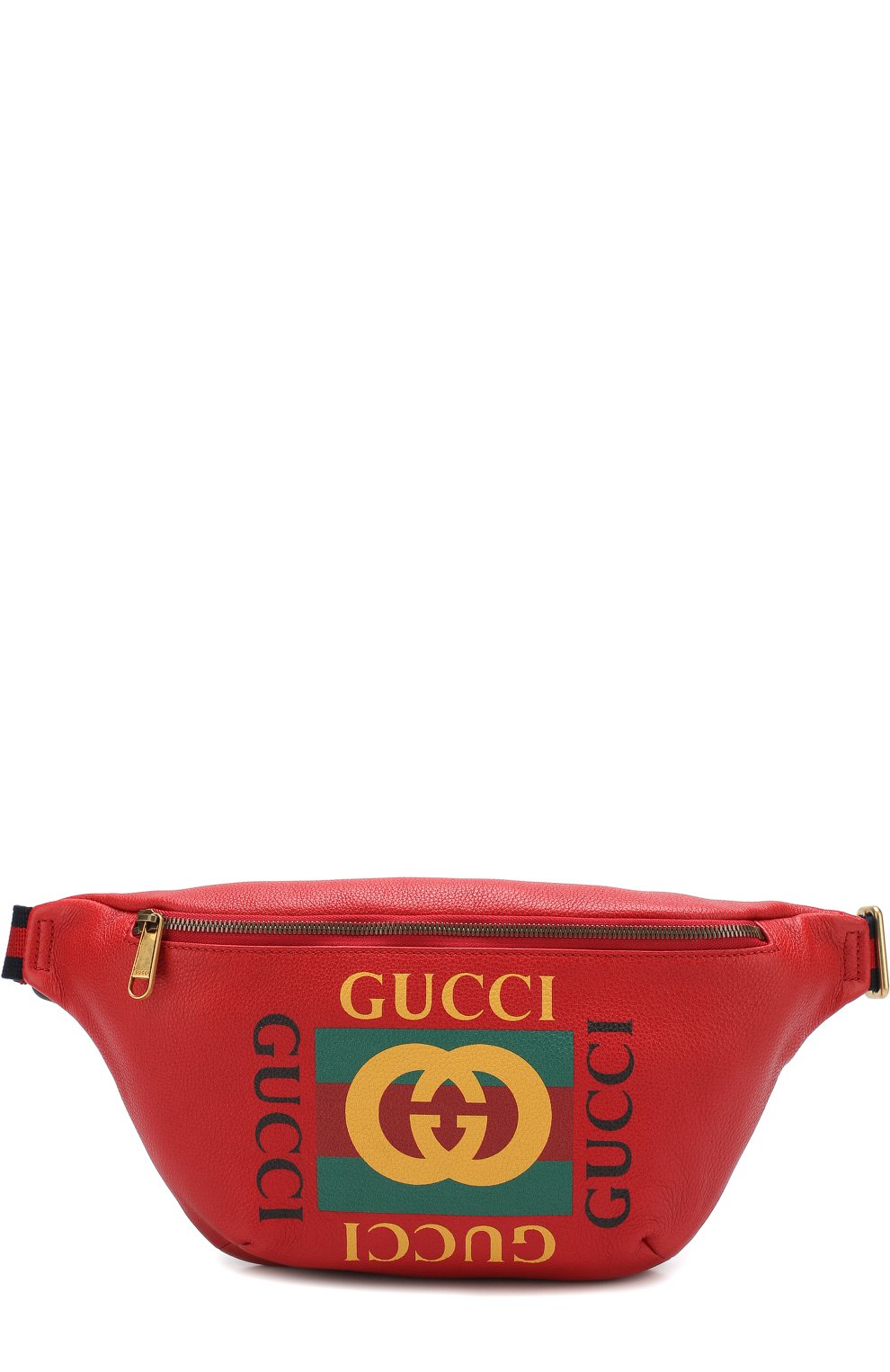 Кожаная поясная сумка GUCCI красного цвета по цене 141120 руб., арт. 530412/0GDCT, фото 1 Кожаная поясная сумка GUCCI, арт. 530412/0GDCT, фото 1