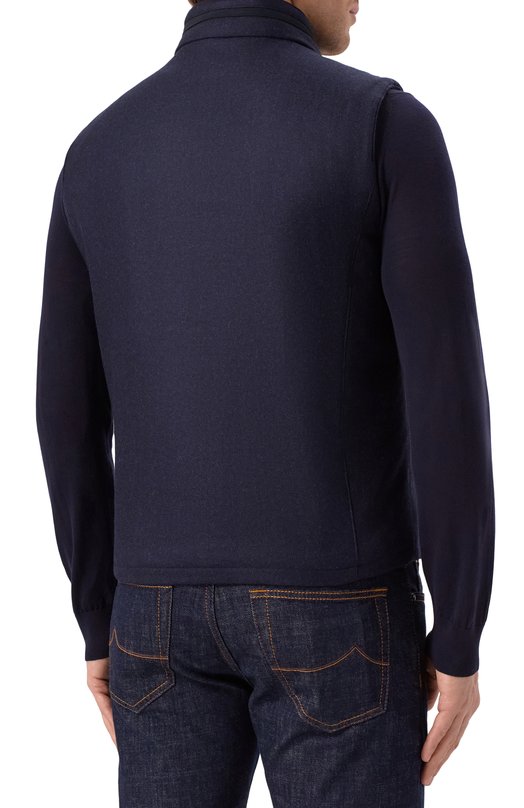 Жилет из шерсти и кашемира Corneliani 26C571-2618267 Синий  26C571-2618267 Фото 4