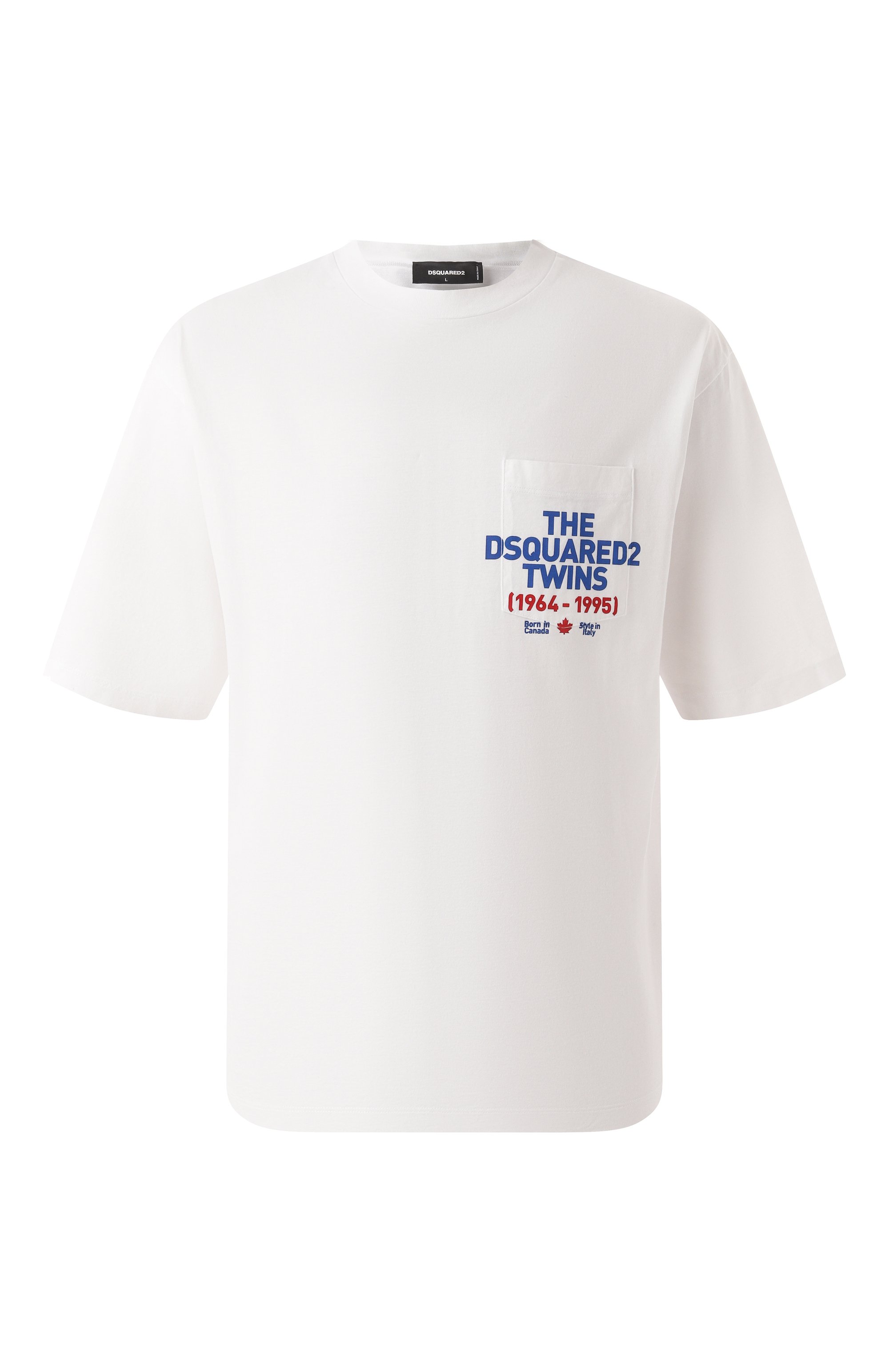 Хлопковая футболка DSQUARED2 белого цвета по цене 35150 руб., арт. S74GD1407/S23009, фото 1 Хлопковая футболка DSQUARED2, арт. S74GD1407/S23009, фото 1