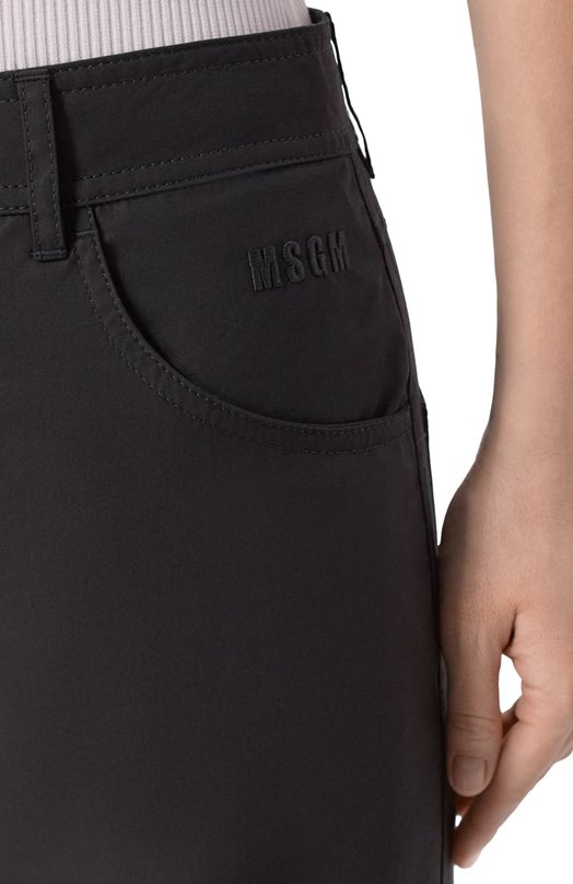 Хлопковые брюки MSGM 4042MDP05X/267112 Чёрный  4042MDP05X/267112 Фото 5