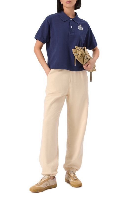 Хлопковое поло Sporty and Rich T0085606241BL106 Синий  T0085606241BL106 Фото 2
