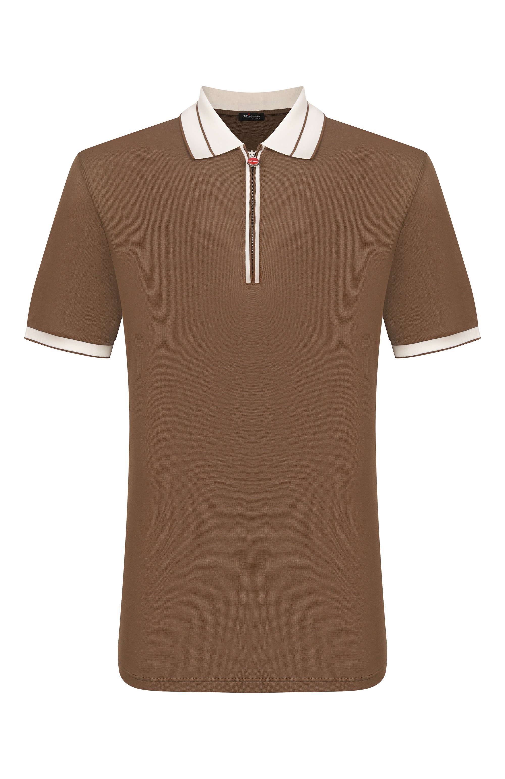 Хлопковое поло KITON коричневого цвета по цене 125000 руб., арт. UMK0880, фото 1 Хлопковое поло KITON, арт. UMK0880, фото 1