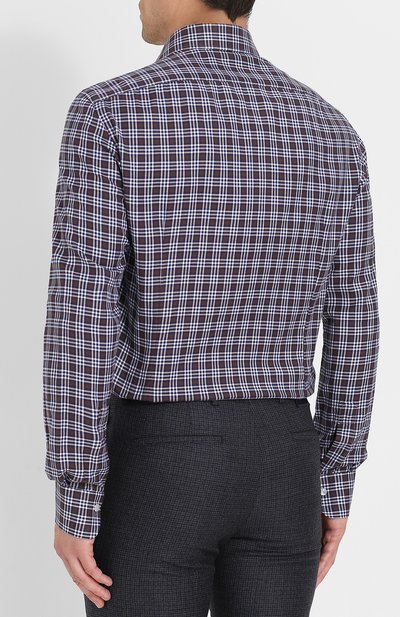 Хлопковая рубашка на кнопках в клетку KITON, арт. UMCNERCH0656006, фото 4