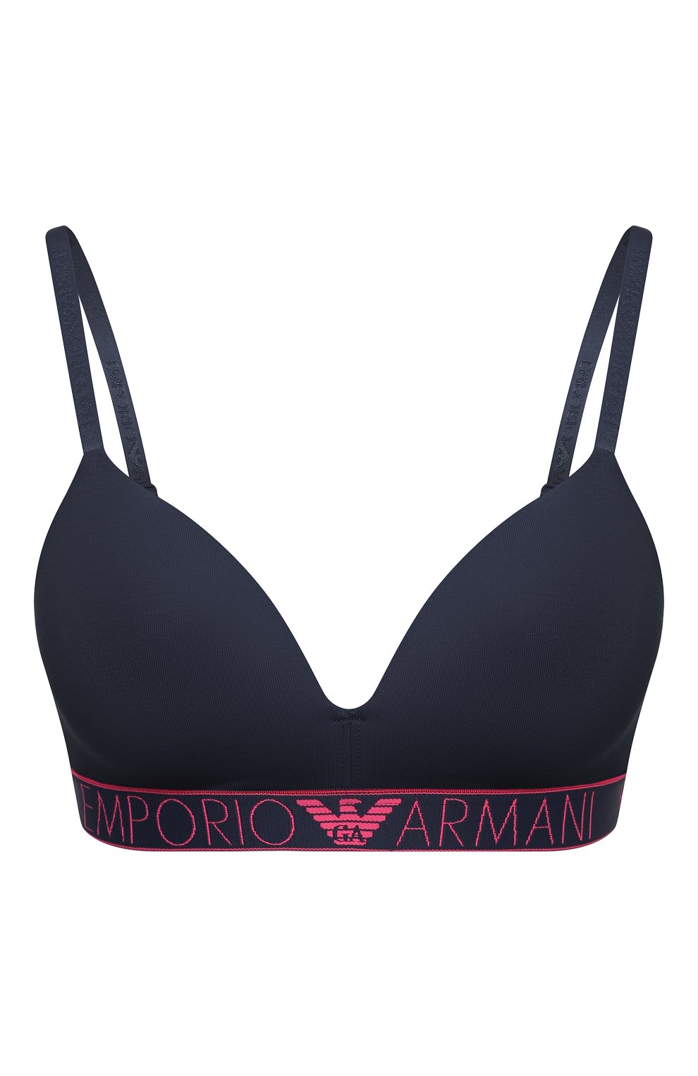Хлопковый бюстгальтер EMPORIO ARMANI темно-синего цвета по цене 7500 руб., арт. 164410/0A317, фото 1 Хлопковый бюстгальтер EMPORIO ARMANI, арт. 164410/0A317, фото 1