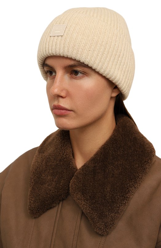 Шерстяная шапка Acne Studios FA-UX-HATS000165 Кремовый  FA-UX-HATS000165 Фото 2