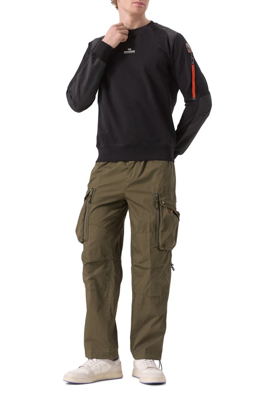 Хлопковый свитшот Parajumpers PMFLRE10 Чёрный  PMFLRE10 Фото 2