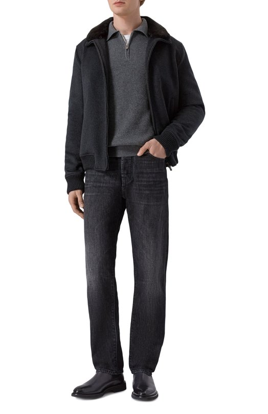 Бомбер с воротником из бобра Andrea Campagna M0D.TIBERI0/ZEUS_SET Серый  M0D.TIBERI0/ZEUS_SET Фото 2