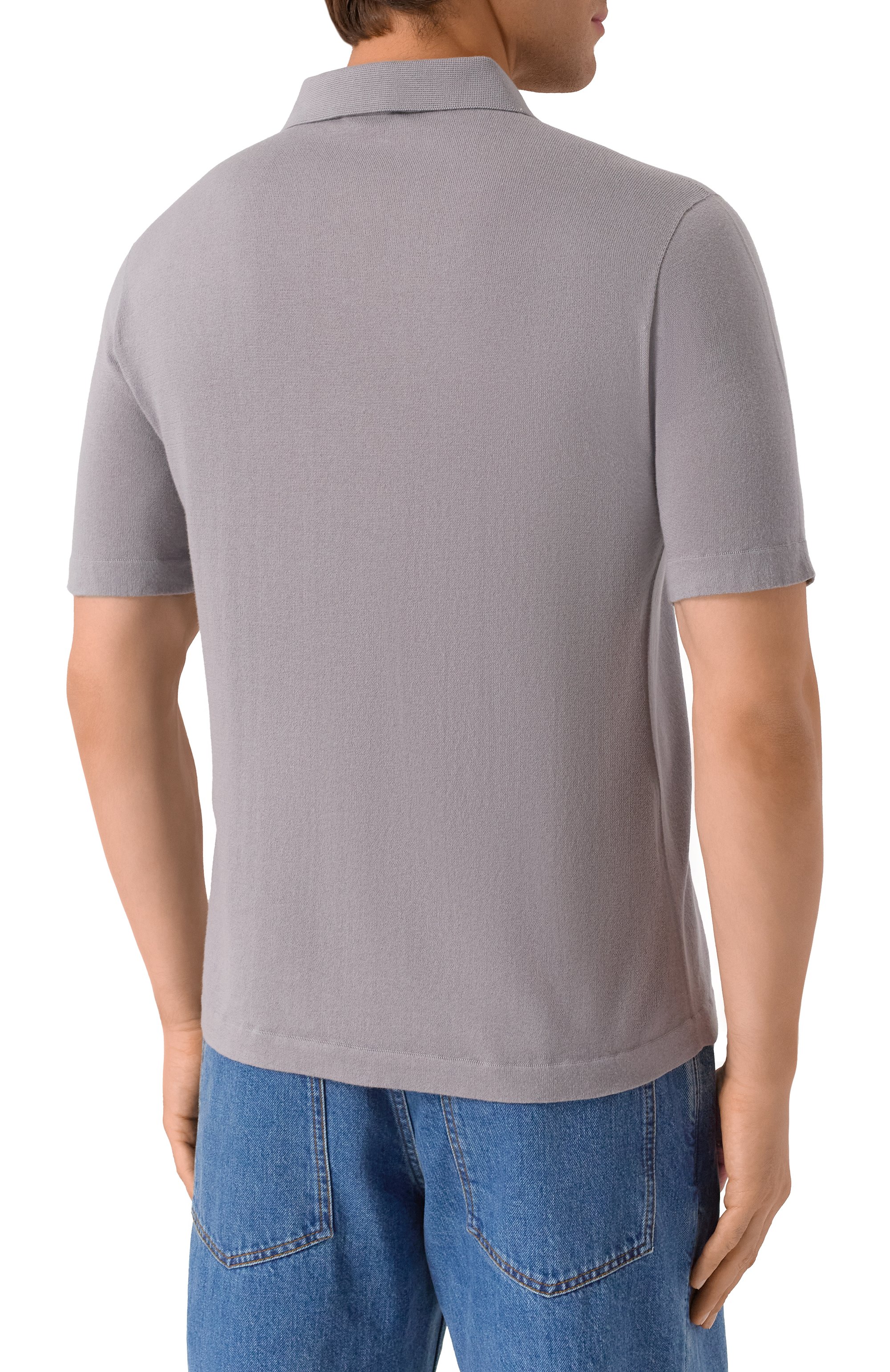 Хлопковое поло MVST серого цвета по цене 88650 руб., арт. MS61-644MU, фото 4 Хлопковое поло MVST, арт. MS61-644MU, фото 4