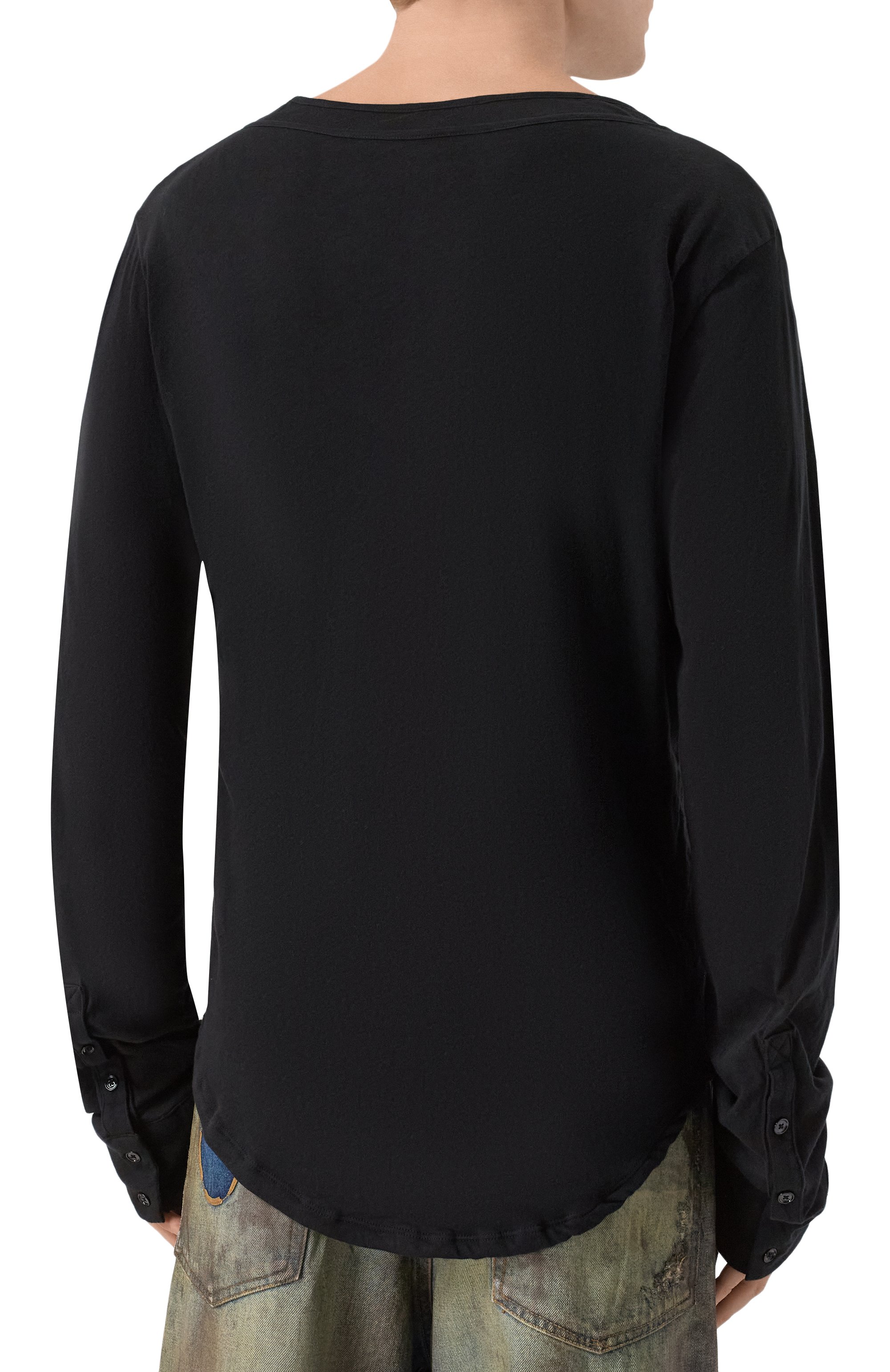 Хлопковый лонгслив-хенли ANN DEMEULEMEESTER, арт. B0011934/FA119, фото 4