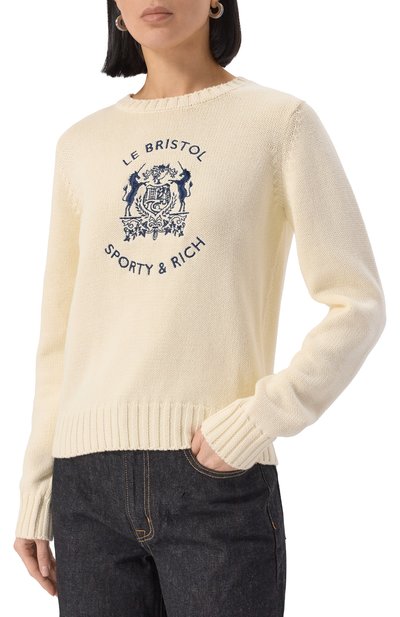 Хлопковый пуловер sporty & rich x le bristol paris SPORTY AND RICH, арт. WS065517621CR01, фото 3