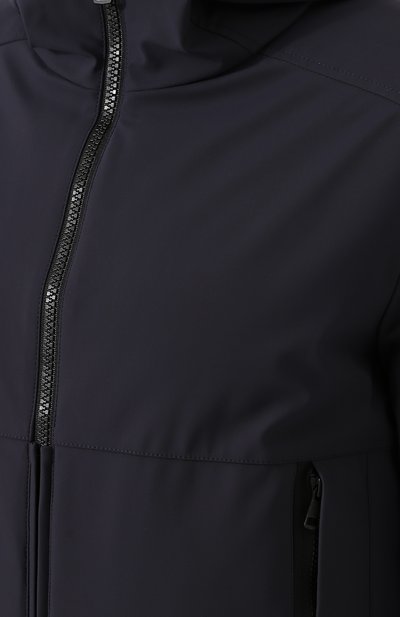 Пуховый бомбер на молнии с капюшоном MONCLER темно-синего цвета по цене 77150 руб., арт. D2-091-41374-05-5399M, фото 5 Пуховый бомбер на молнии с капюшоном MONCLER, арт. D2-091-41374-05-5399M, фото 5